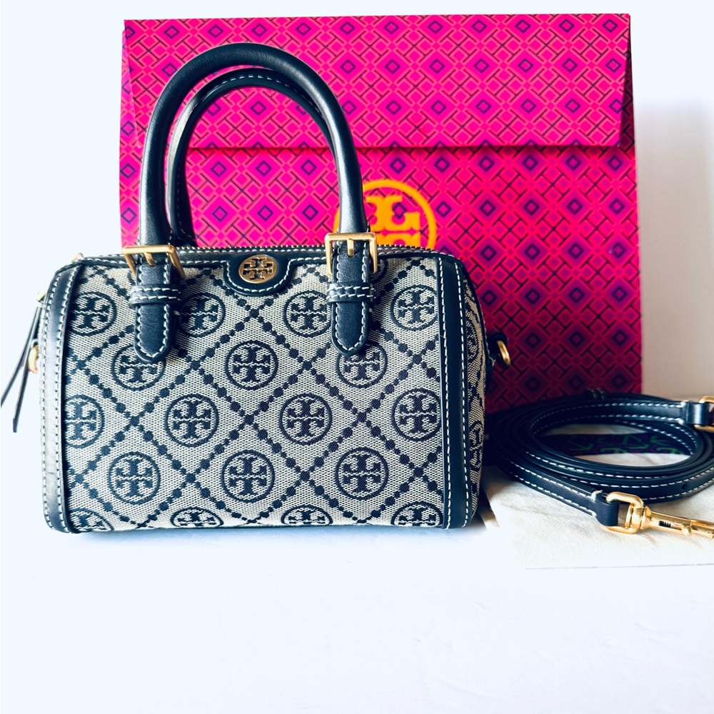 Tory Burch Petite T Monogram Barrel Bag. - Picture 6 of 11